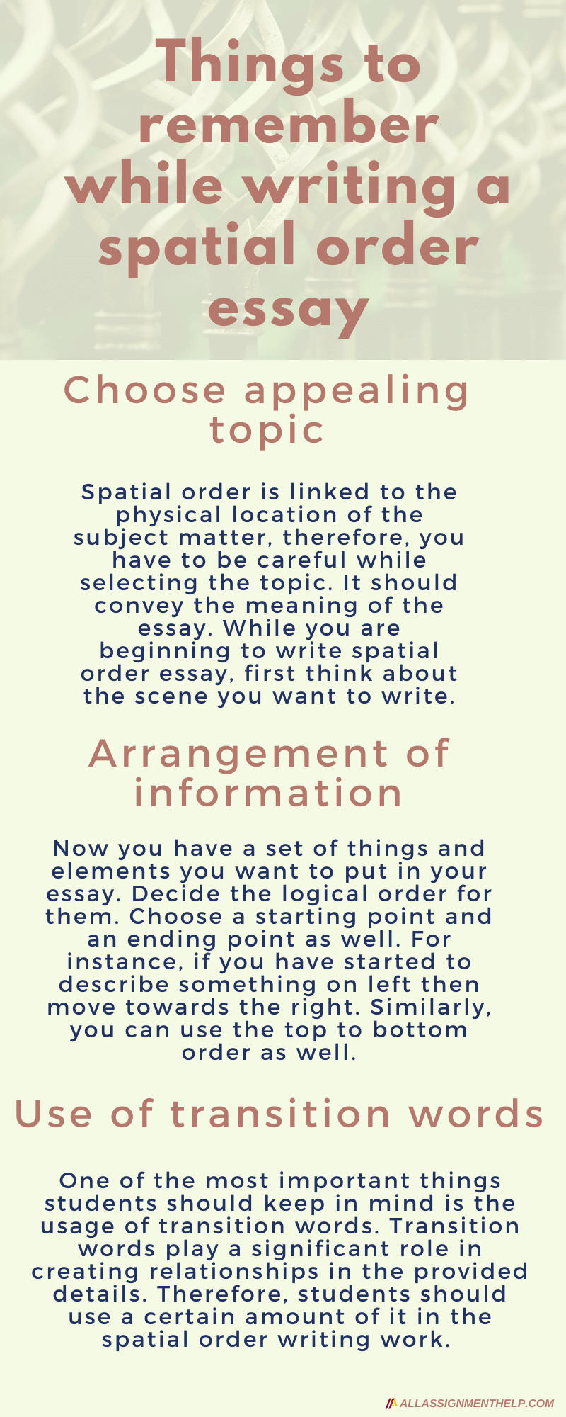 essay spatial order